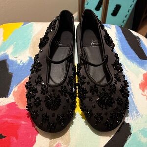Jeffrey Campbell black embellished flats